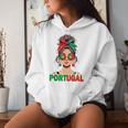 Portuguese Girl Woman Flag Portugal Girl Woman Kapuzenpullover für Damen Geschenke für Sie