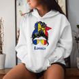 Romania Ragazza Rumena Ragazza Romania Donna Bandiera Felpa con cappuccio da donna Regalos para ella