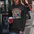 Groovy Rainbow Hello First Grade First Day Teacher Kid Women Hoodie Funny Gifts