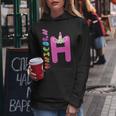 Monogramma Lettera H Con Nome Unicorno Per Ragazze E Donne Felpa con cappuccio da donna Regalos divertidos