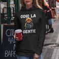 Odio La Gente Gatto Caffè Divertente Sarcastico Ironico Felpa con cappuccio da donna Regalos divertidos