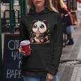 Panda Kawaii Bebiendo Té De Burbujas De Boba Anime Lindo Sudadera con capucha para mujer Regalos divertidos