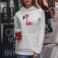 Donna Enicottero Rosa In Tasca Fenicottero In Tasca Pink Flamingo Con Collo A Felpa con cappuccio da donna Regalos divertidos