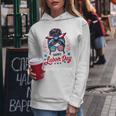 Happy Labor Day Labor Day Messy Bun Usa Flag Women Hoodie Unique Gifts