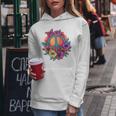 Pace Segno Fiore Anni '60 E '70 Farfalla Pace Maglia Con Maniche Raglan Felpa con cappuccio da donna Regalos divertidos