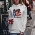 Puerto Rico Hispanic Heritage Messy Bun Puerto Rican Girls Women Hoodie Funny Gifts