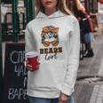 Retro Bears Girl Messy Bun Sports Fan Team Spirit Women Hoodie Unique Gifts
