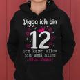 12 Birthday Girl Digga Ich Bin 12 Jahre Nager Kapuzenpullover für Damen