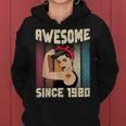 42 Jahre Alt Awesome Seit 1980 42Th Birthday Women's Kapuzenpullover für Damen