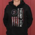 45 47 Trump 2024 American Flag Vintage Trump For President Women Hoodie