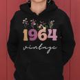 60 Anniintage 1964 60° Compleanno Fiore Di Campo Donne Felpa con cappuccio da donna