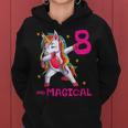 8 E Magiche Ragazze 8° Compleanno Unicorno 8 Anni Ragazza Felpa con cappuccio da donna