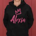 Alexia La Regina Corona Rosa E Nome Per Donne Chiamata Alexia Felpa con cappuccio da donna