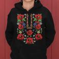 Amapolas Rojas Ucrania Lindo Floral Ucraniayshyvanka Estilo Sudadera con capucha para mujer
