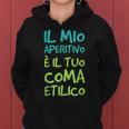 Aperitivo Regalo Divertente Alcool Coma Etilico Felpa con cappuccio da donna