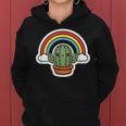 Carino Cactus E Arcobaleno Felpa con cappuccio da donna