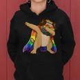 Carlino Dabbing Rainbow Colore Camicia Carino Felpa con cappuccio da donna