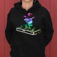 Casa Gatto Rainbow Dj Cat Kitty Felpa con cappuccio da donna