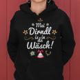 Children's Mei Dirndl Is In Da Wäsch Girl's Slogan Madl Bayern Kapuzenpullover für Damen