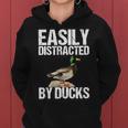 Con Scritta Easily Distracted By Ducks As A Duck Maglia A Manica Felpa con cappuccio da donna