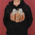 Coquette Bow Pumpkin Thanksgiving Rustic Fall Girl Women Women Hoodie