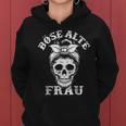 Evil Old Woman Messy Bun Skull Kapuzenpullover für Damen