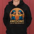 Donna Awesome Like Mytwin Daughters Fathers Day Padre Retro Con Collo A Felpa con cappuccio da donna