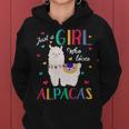 Donna Just A Girl Who Loves Alpacas Camicia Regalo Alpaca Con Collo A Felpa con cappuccio da donna