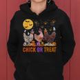 Fall Halloween Chicken Pumpkin Chick Or Treat Spooky Women Hoodie
