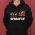 Beer Christmas Reindeer Santa Kapuzenpullover für Damen