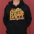 Happy First Day Of Kindergarten Back To School Retro Groovy Felpa con cappuccio da donna