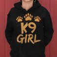 K9 Girl Trainer Handler Cane Canino Felpa con cappuccio da donna