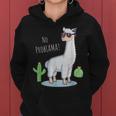 Llama No Problama Divertente Lama Cactus Felpa con cappuccio da donna