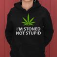 Marijuana Plant Leaf Pro Weed Stoned Non Stupido Felpa con cappuccio da donna