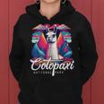 Parco Nazionale Cotopaxi Ecuador Souvenir Retro Llama Escursione Felpa con cappuccio da donna