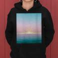 Plage De Coucher De Soleil Blue Pink Ocean Wave Sweat à capuche femme