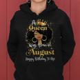 A Queen Was Born In August Birthday For Afro Girls Women Hoodie