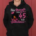 This Queen Makes 45 Look Fabulous 45Th Birthday Queen Afro Women Hoodie