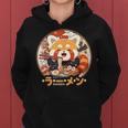 Red Panda Loving Ramen Kawaii Neko Red Panda Ramen Felpa con cappuccio da donna