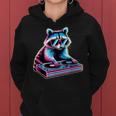 Retro Raccoon Dj Children Raccoon Kapuzenpullover für Damen