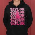 Retro Taylor First Name Personalized 80'S Pink Girl Women Hoodie