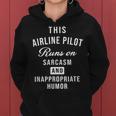 Sarcastic Airline Pilota Divertente Detto Felpa con cappuccio da donna