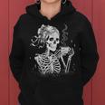 Skeleton Messy Bun Coffee Halloween Coffee Lover Mom Women Hoodie