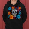 Tête De Mort Mexicaine Dia De Muertos Jour Des Morts Floral Sweat à capuche femme