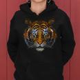 Tiger Mandala Blue Eyes Opera D'arte Animale Motivo Tigre Felpa con cappuccio da donna