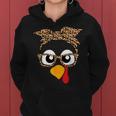 Turkey Face Leopard Headband Womens Thanksgiving Pilgrim Women's Hoodie