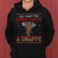 All I Want For Christmas Is A Giraffe Animal Ugly Sweater Women Hoodie
