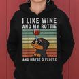 I Like Wine Rottweiler Retrointage Cane Felpa con cappuccio da donna