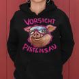 Women's Ski Rabbit Outfit Caution Pistensau Après Ski Party Kapuzenpullover für Damen