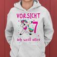 7Th Birthday Girl -Orsicht 7 Jahre Ich Kann Alles Kapuzenpullover für Damen